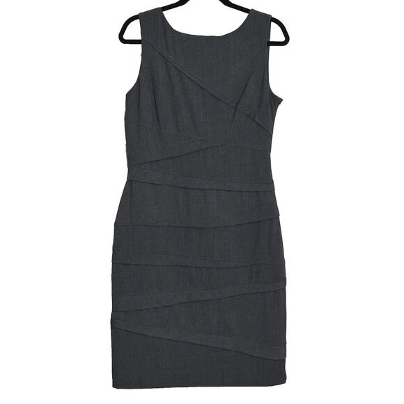 Calvin Klein Women's Abstract Sleeveless Sheath Dress Lined Size 10 Gray Zip - Picture 1 of 10